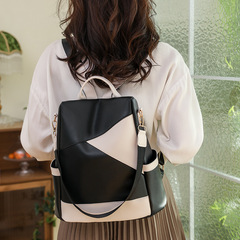 外貿防盜雙肩包女春季新款時尚軟皮大容量旅行背包兩用單肩書包潮