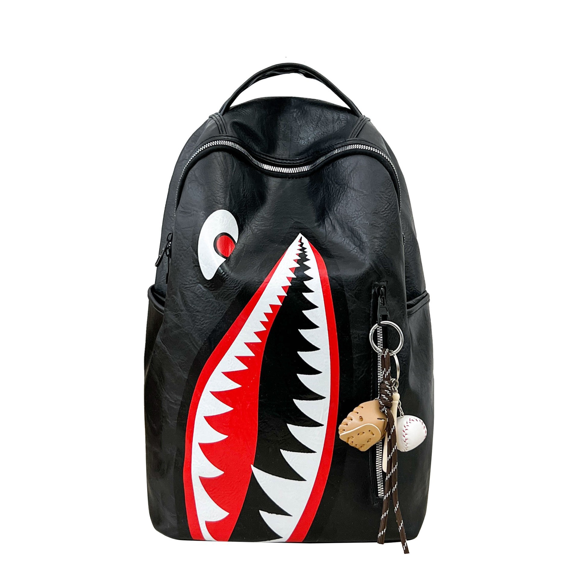 Mochila estilo coreano con estampado de tiburón, mochila de moda simple y elegante para estudiantes masculinos y femeninos, mochila escolar de gran capacidad para clases y viajes diarios. image 21