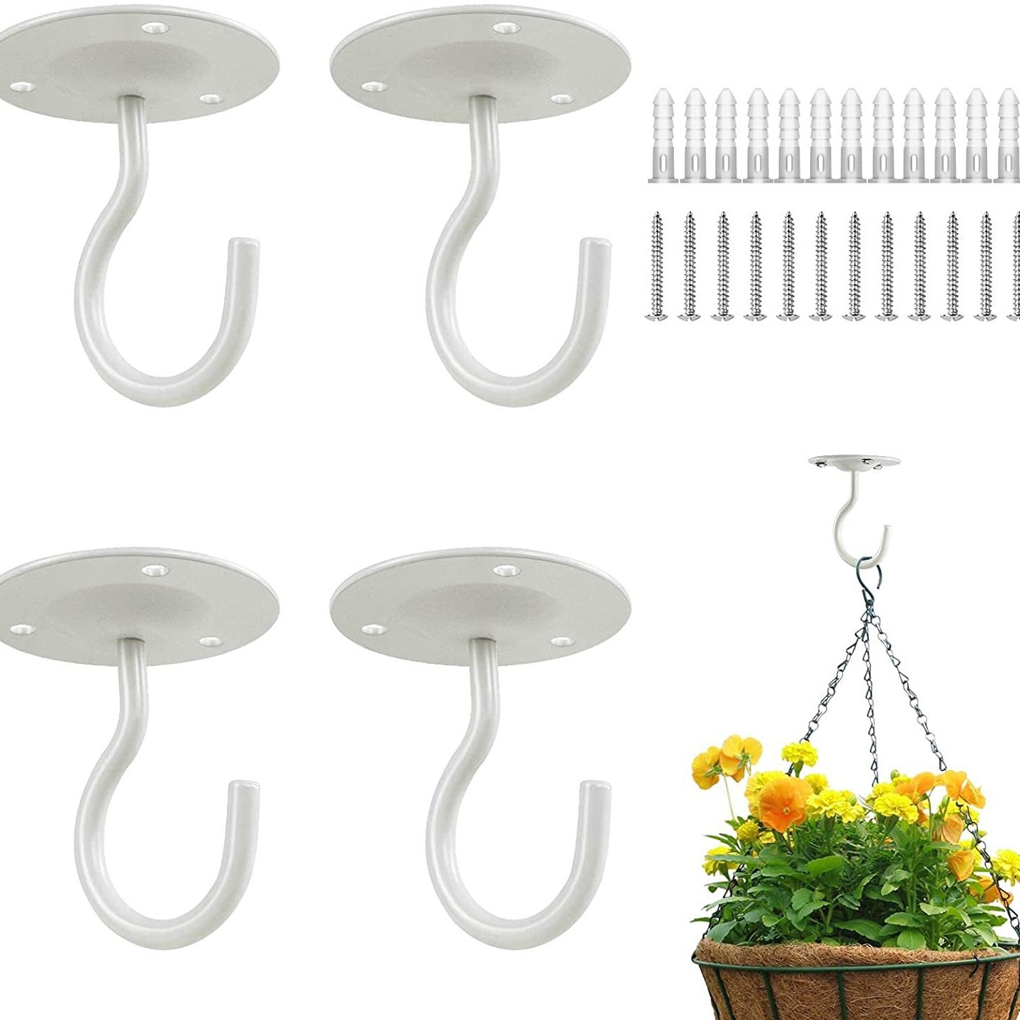 Iron Hook, Ceiling Hook, Plant Hook, Strong Wall Hanging Hook, Balcony Flower Basket Hook