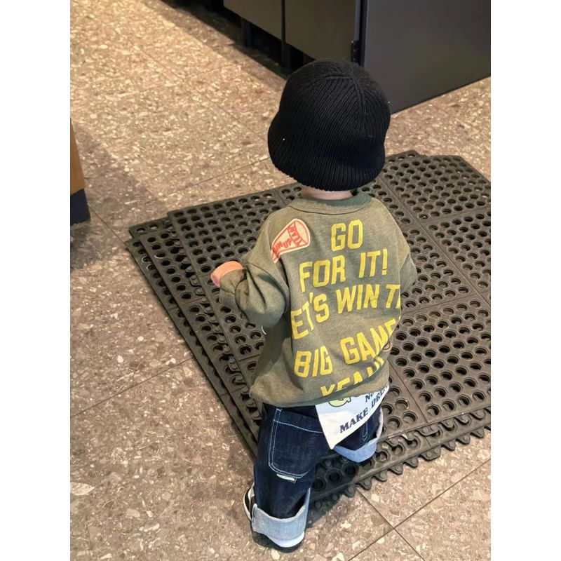 Children's autumn long-sleeve for boys with a round collar girl's