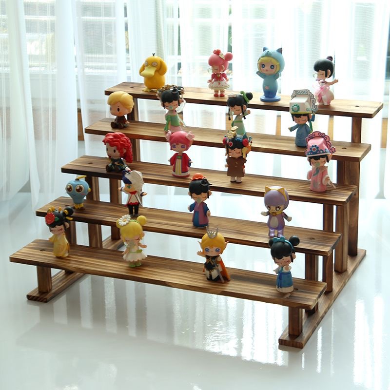 Desktop Display Rack Solid Wood Storage Rack Small Flower Rack Wooden Succulent Balcony Multi-Layer Plant Stall Ladder Hand-Made Rack