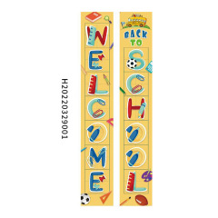 Back-to-School Party Decoration Polyester Couplets for School Classroom Door Decoration WELCOME SCHOOL