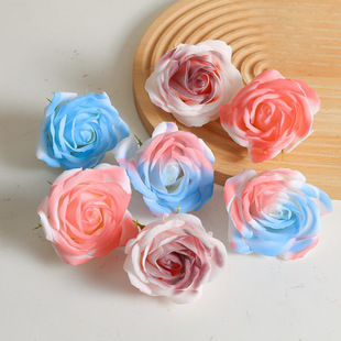 Five-Layer Crushed Ice Blue Rose Soap Flower Soap Flower Artificial Flower Head Gift Box Handmade Material Flower Material Wholesale Factory