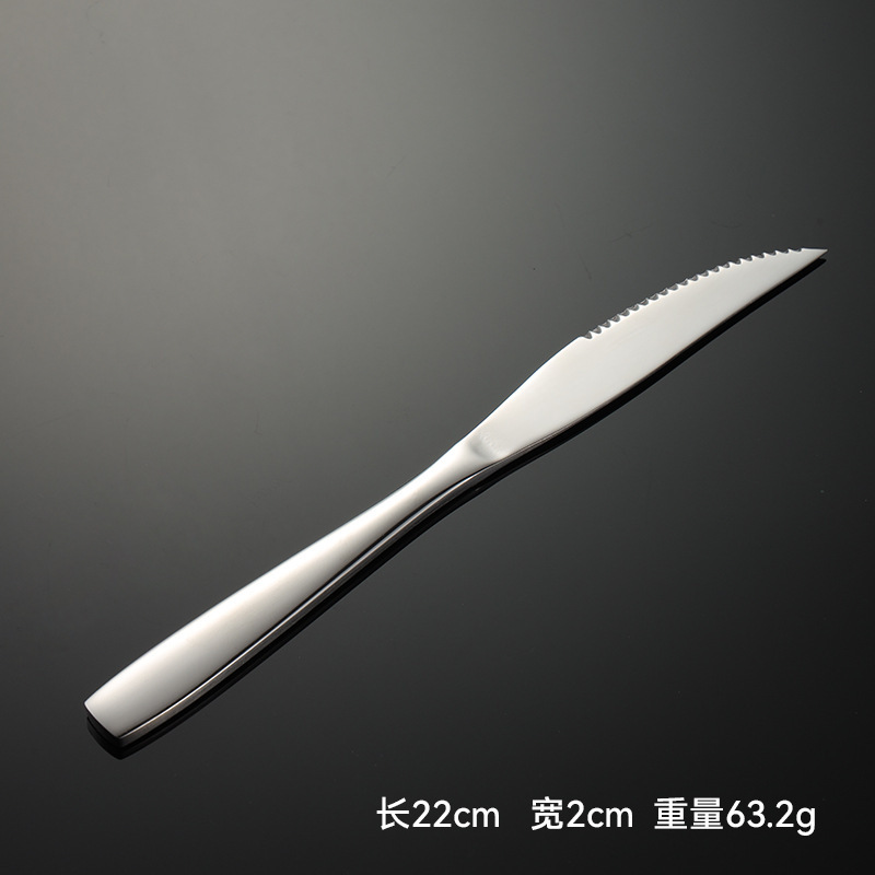 イーンステンレス鋼角ハンドル洋食器ナイフ、フォーク、スプーンギフト C007 マルチ仕様布ホイール研磨ステーキナイフクロスボーダー|undefined
