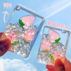 透明なフルーツ長方形ガールハートオイル流砂装飾品かわいいギフトオフィスクリエイティブアクリル誕生日ギフト