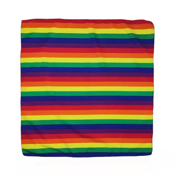Factory direct supply in stock polyester rainbow square rainbow hair band men and women holiday outdoor dress hip hop scarf