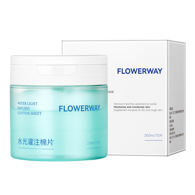 FLOWERWAY水光灌注棉片深层清洁保湿滋润温和不刺激水润卸妆湿巾|undefined