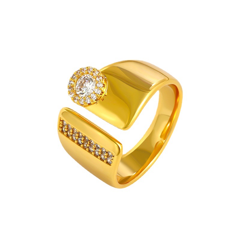 Xuping joyería ligera de lujo anillo geométrico de nicho diseño anillo de moda Europa y América transfronterizas joyería temperamento simple al por mayor