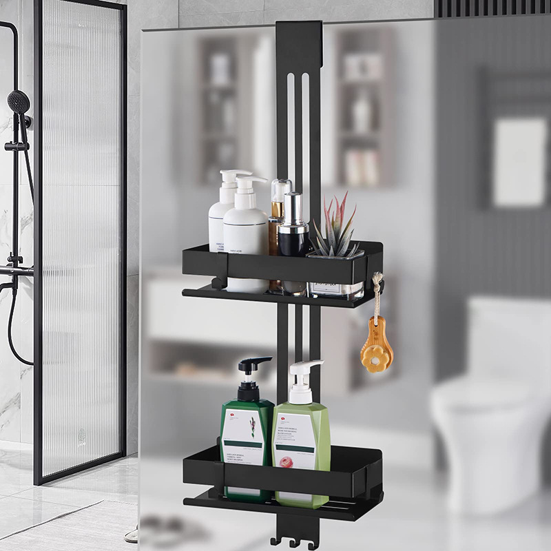 Amig - Estantería De Ducha Colgante – Organizador De Baño Con 2 Niveles Para Mampara – Cesta Sin Taladro