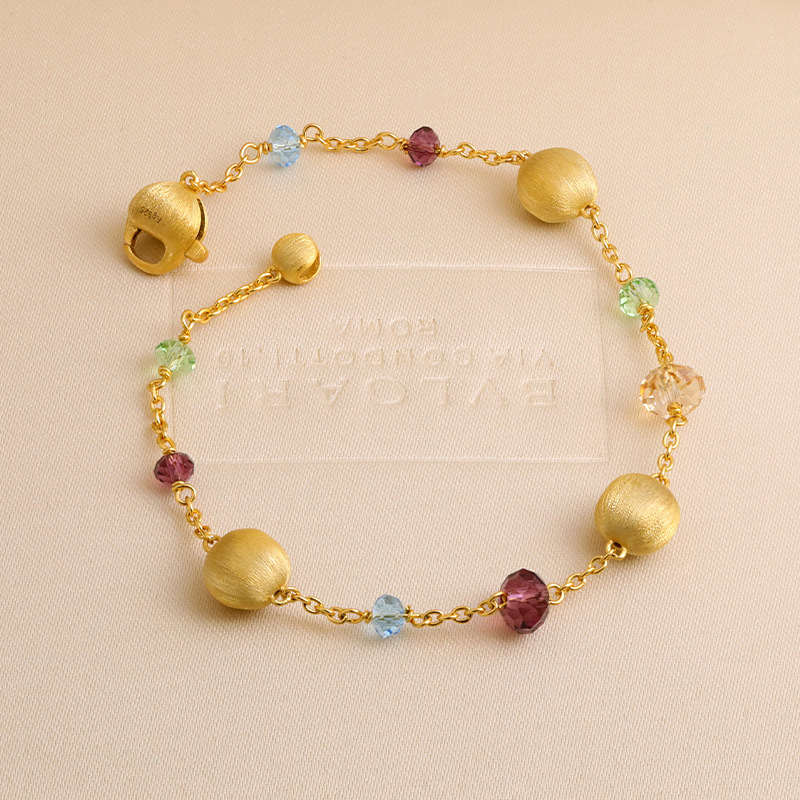 On behalf of the hair burst Italian brushed crystal bracelet women's new gold ball craft simple live selling wholesale