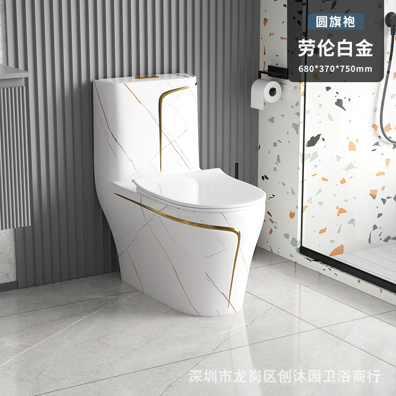 Exportación de comercio exterior Inodoro de color Inodoro de cerámica Fila de piso Fila de asiento de pared Inodoro directo/sifón toilet