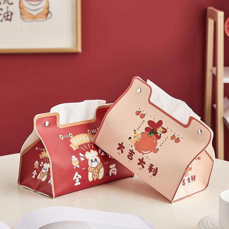 Caja de pañuelos rica de dibujos animados sala de estar mesa de comedor caja de pañuelos hogar dormitorio coche multifunción mesa de café caja de pañuelos Escritorio