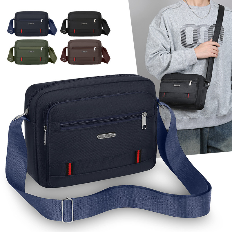 Men's Crossbody Bag 2025 New Fashion Trendy Men's Bag Casual Simple Small Square Bag Large Capacity Commuter Shoulder Bag