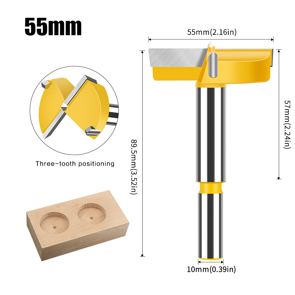 Profesional madera agujero abridor 15-100mm mano taladro madera escariado bisagra aleación madera de plástico