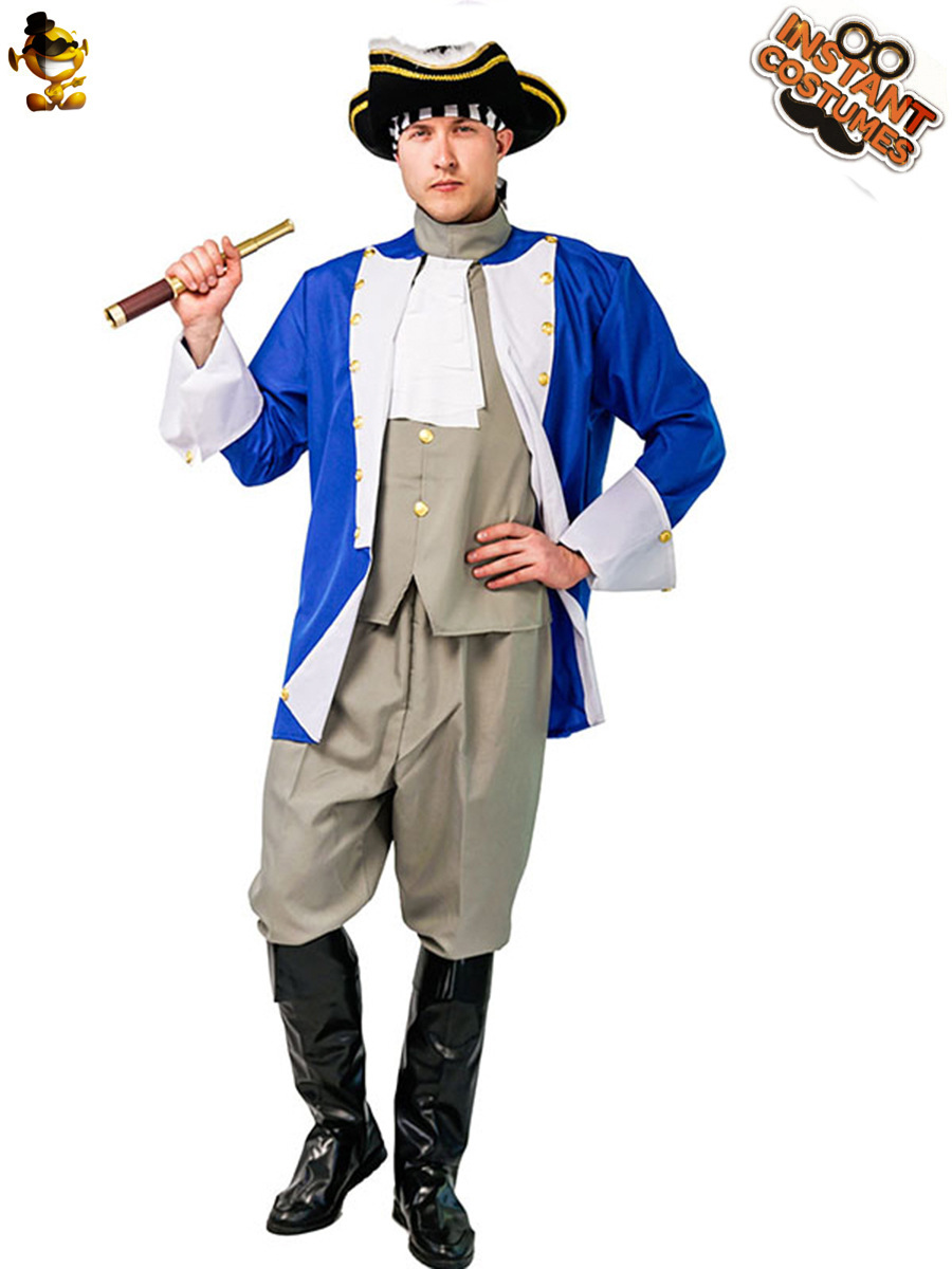 Halloween adulto grande de los hombres medieval colonial capitán partido traje Cosplay etapa rendimiento