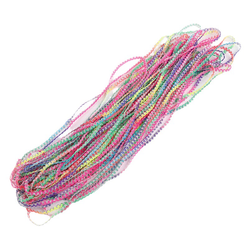 Encaje de onda de 5mm de tipo estadounidense hecho a mano DIY cinta decorativa pequeña curva fina de oro plata accesorios de ropa de encaje