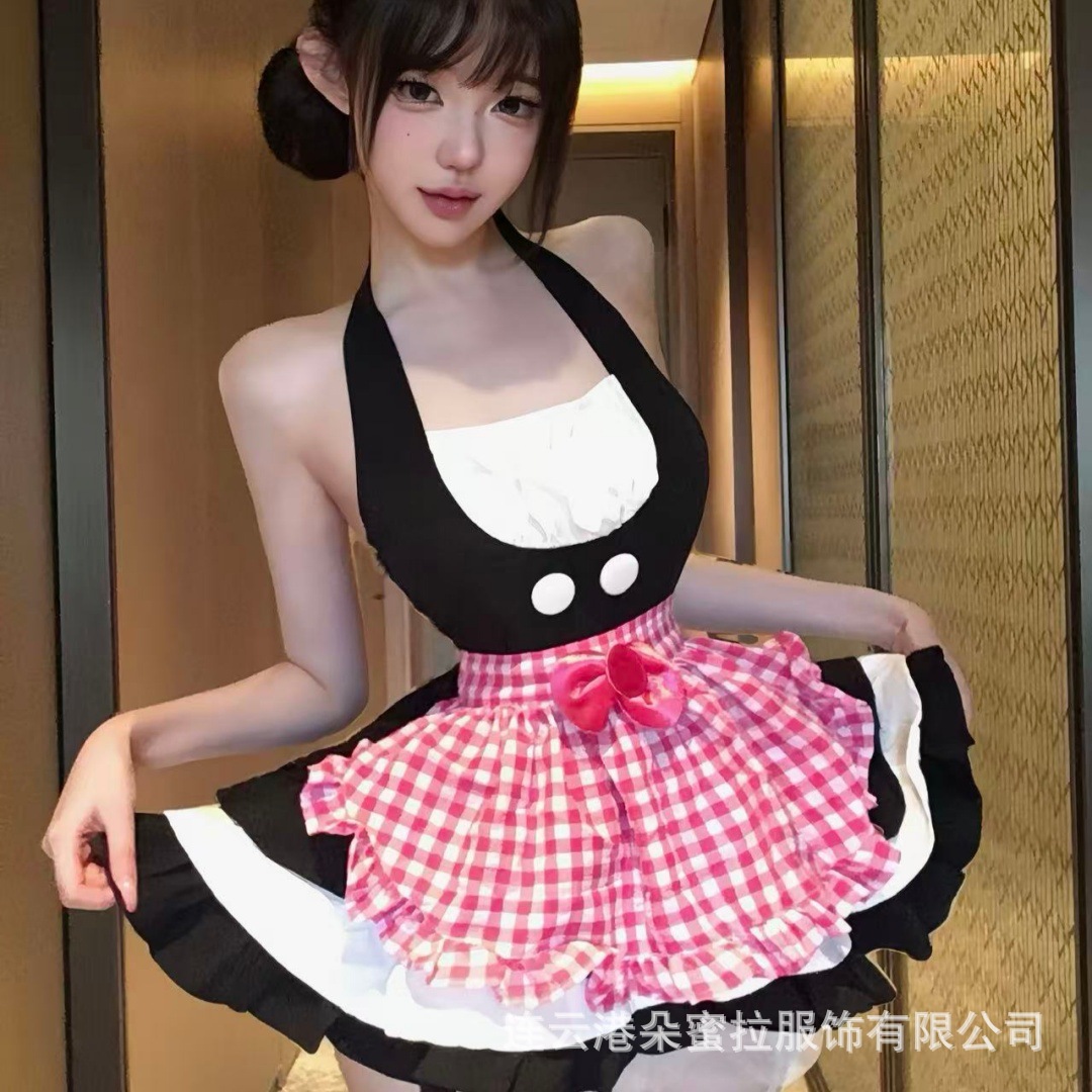 Sexy Lingerie Cute Kitty Cat Maid Uniform Sexy Pure Desire Sweet Short Skirt Flirting Qqny Pajamas Set