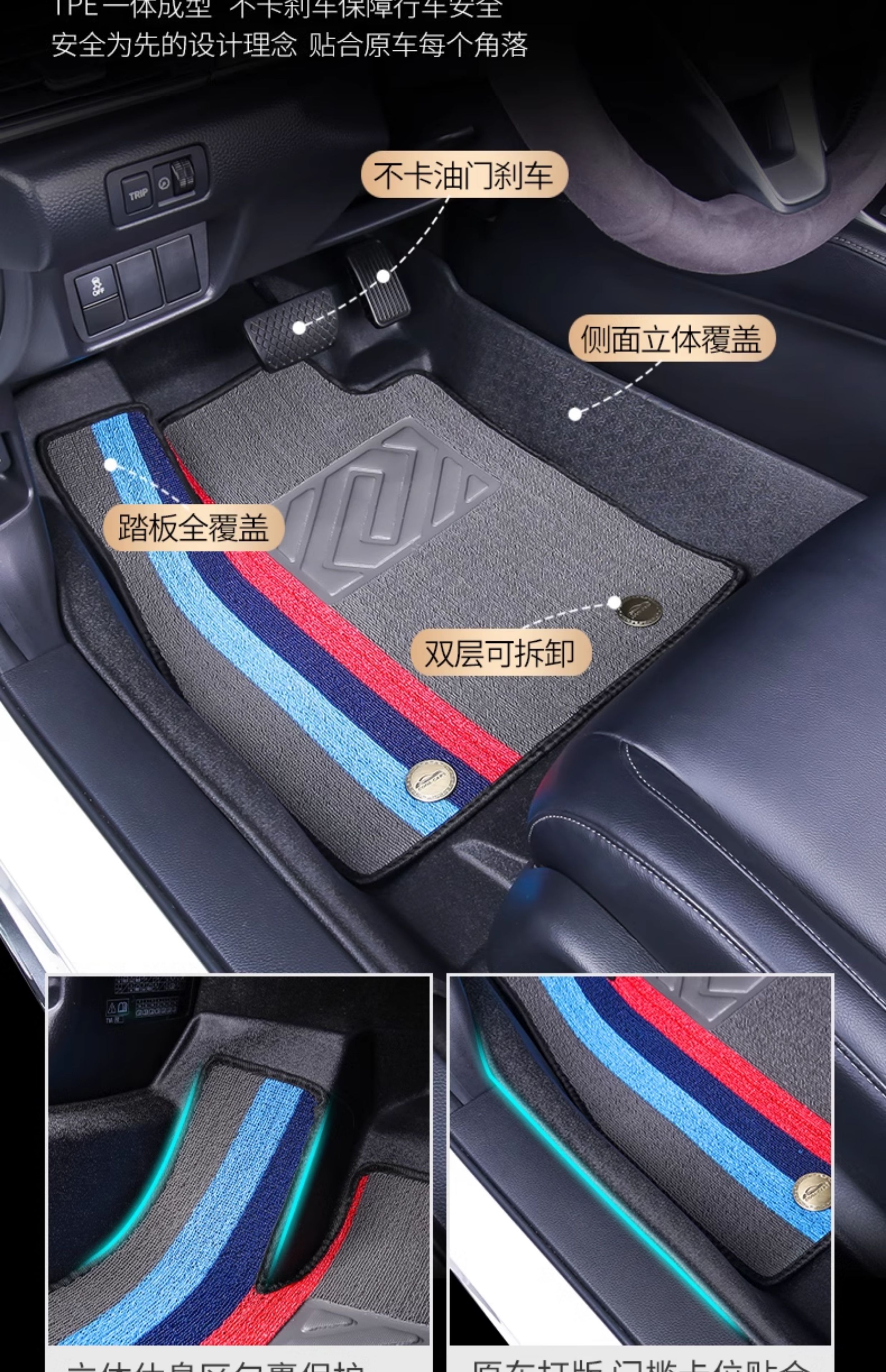 Honda Inspire, HaoYing, BinZhi, XRV, Lingpai, FengFan, CRV, Xiangyu, Fit TPE double-layer car floor mats