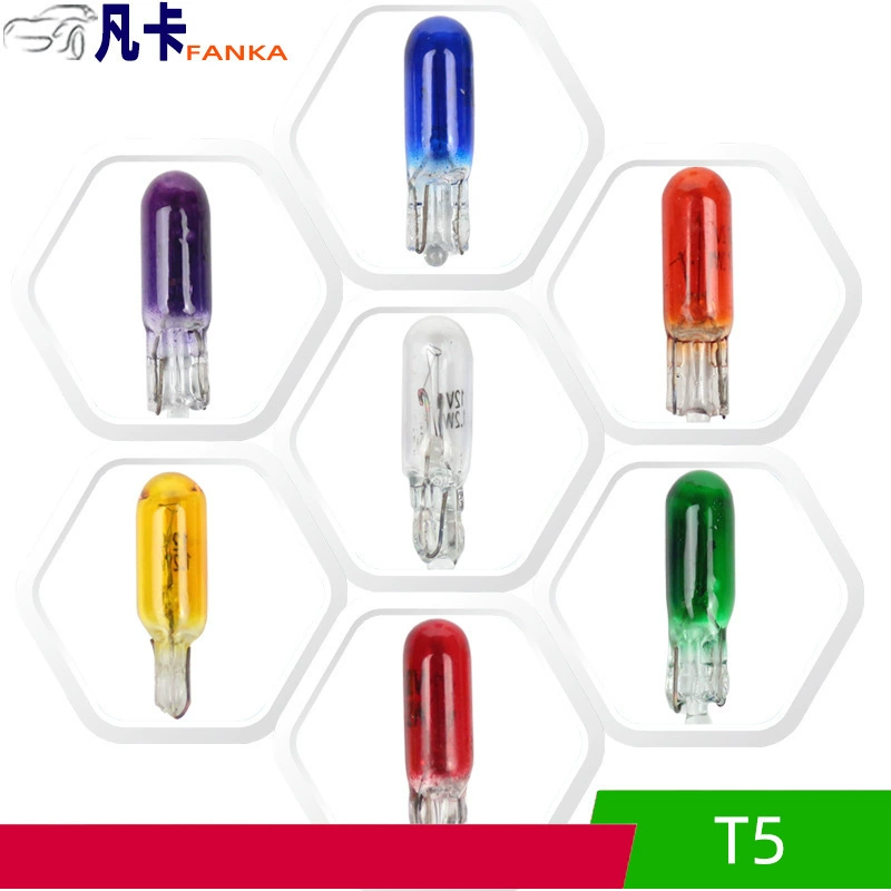 T5 автомобильная лампа метр Тормозная лампа Моноволокно белая лампа 12V/24V Индикатор кондиционирования воздуха многоцветный