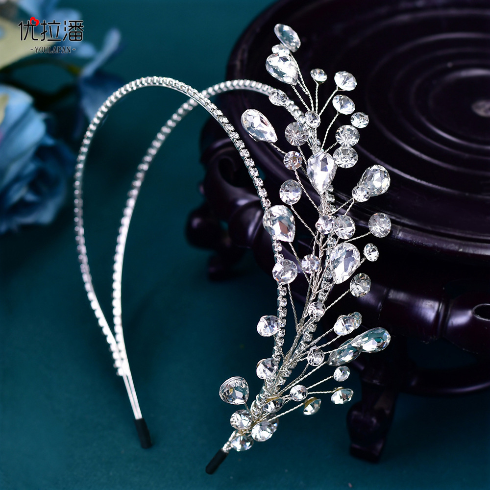 Youlapan HP584 hecho a mano con diamantes completos diadema de cabello novia tiara con maquillaje accesorios de vestido accesorios de cabello transfronterizos