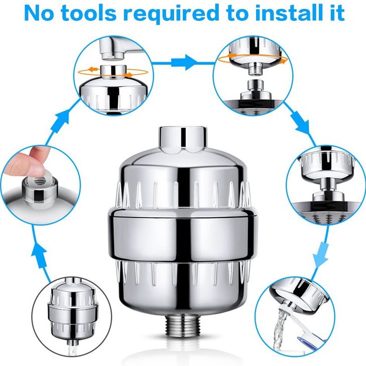 Transfronterizo 10-15 capa traje de filtro de ducha baño de ducha purificador de agua filtro de eliminación de cloro