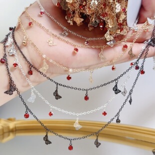 DIY Jewelry Accessories Red Diamond Gun Black Butterfly Chain High Color Retention Handmade Chain Lolita Clothing Pain Bag Material