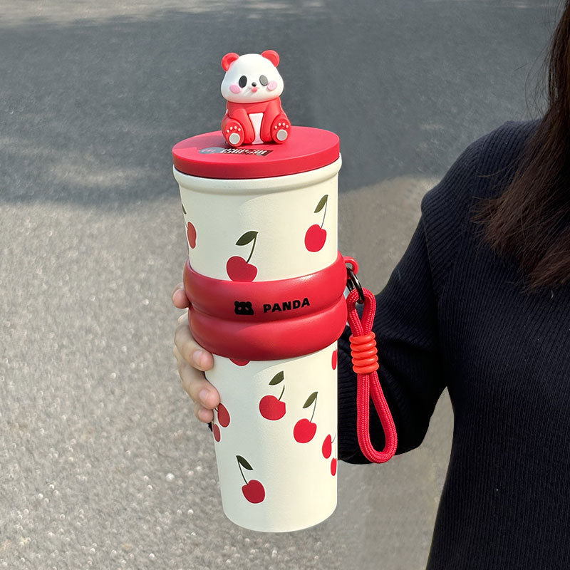 学生可爱高颜值保温杯上学专用新款吸管杯女生户外便携不锈钢杯子|undefined