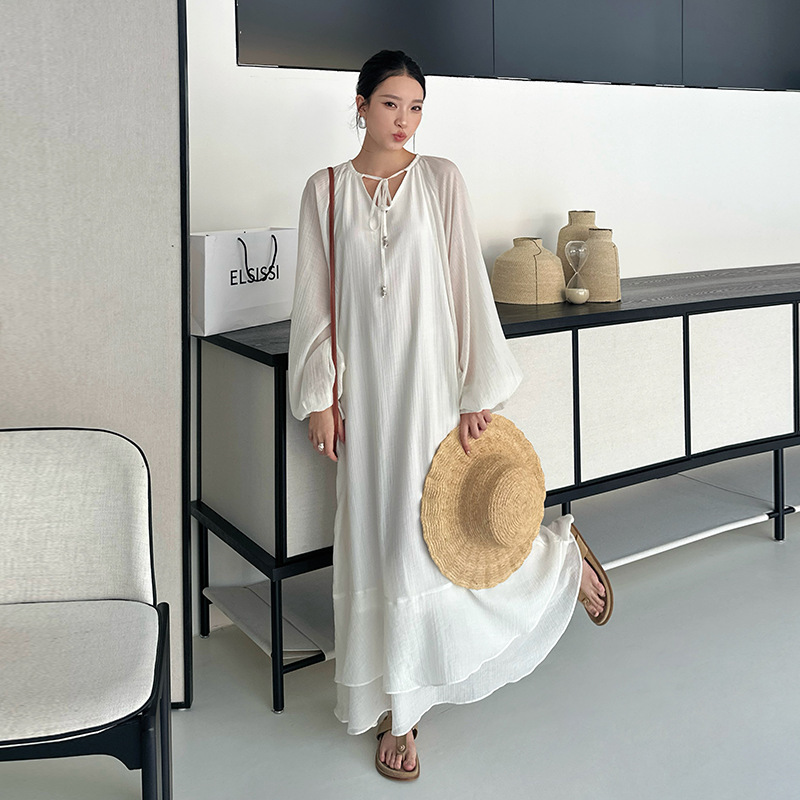 Special Offer, No Returns or Exchanges: Elsissi Tencel Flowy Patchwork Dress for Women, Summer, High-End Style, Petite Size, Lightweight Dress Special Offer, No Returns or Exchanges: Elsissi Tencel Flowy Patchwork Dress for Women, Summer, High-End Style, Petite Size, Lightweight Dress