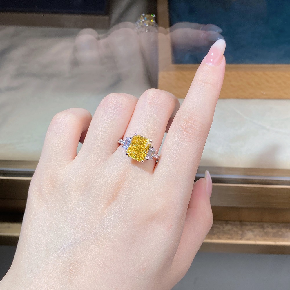 Tancise, anello da donna in argento Sterling con pietre preziose di colore giallo, per matrimonio, fidanzamento e cocktail _voghion.com