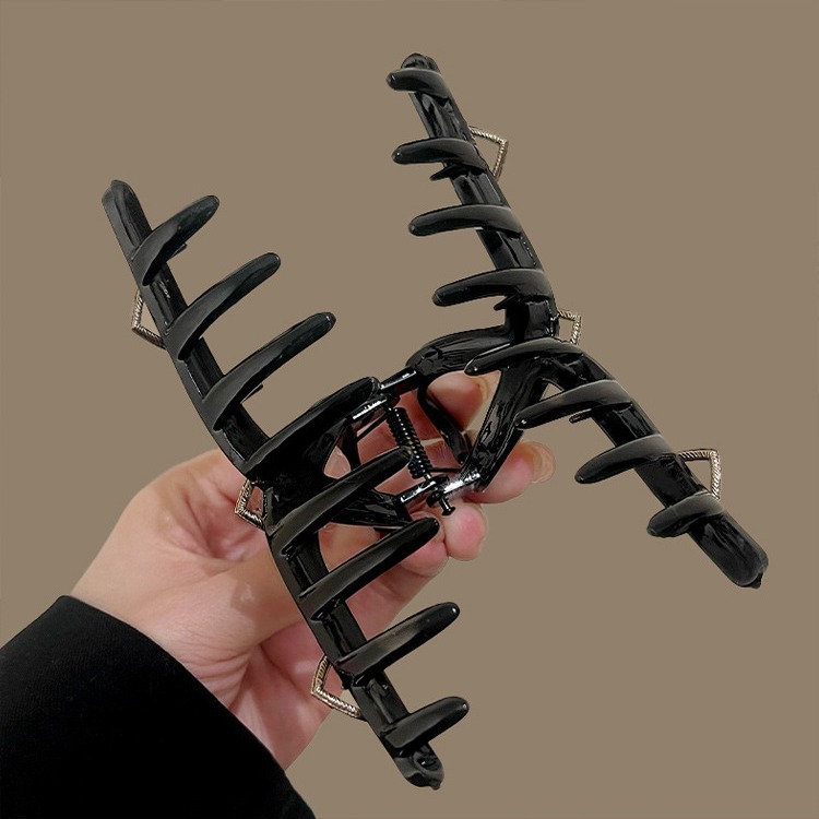 Clip de diamantes de imitación en forma de corazón clip grande tocado horquilla hembra horquilla trasera Internet celebridad clip de tiburón de alto grado exquisito