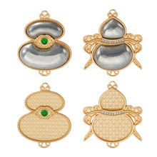 新款宋锦DIY如意葫芦压襟底托双面带盖吊坠花边葫芦简约手工配件