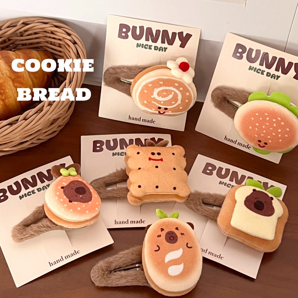 Creativo lindos pinzas de cabello gourmet pinzas de cabello pan pequeño pinzas de bordes pinzas de cabello para niñas BB pinzas de cabello al por mayor