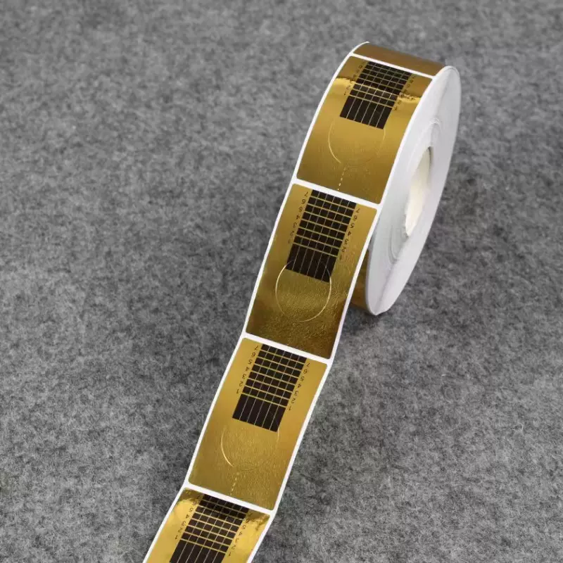 美甲纸托 指甲延长托 水晶光疗甲延长甲 长方形纸托金色500片