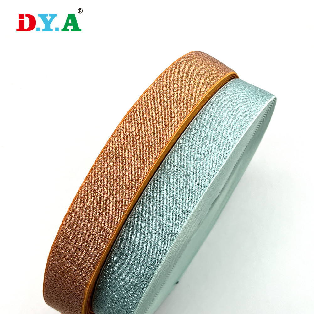 苏州工厂3cm彩色双面金银丝松紧带彩色橡筋跳舞拉丁裙裤腰弹