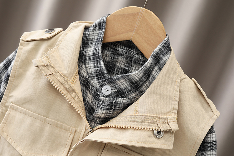 Conjunto elegante de 2 piezas con chaleco para bebé niño 1 año otoño_voghion.com