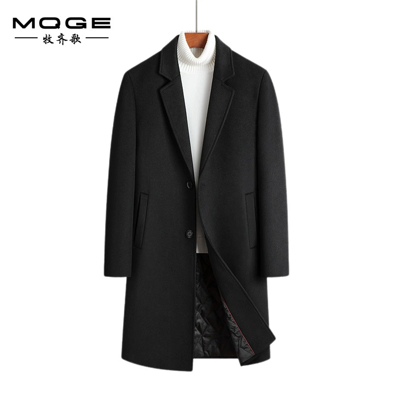 Индивидуальный [Эксклюзив для международных продаж] Мужской шерстяной пальто на осень-зиму, средней длины, утепленный и утолщенный