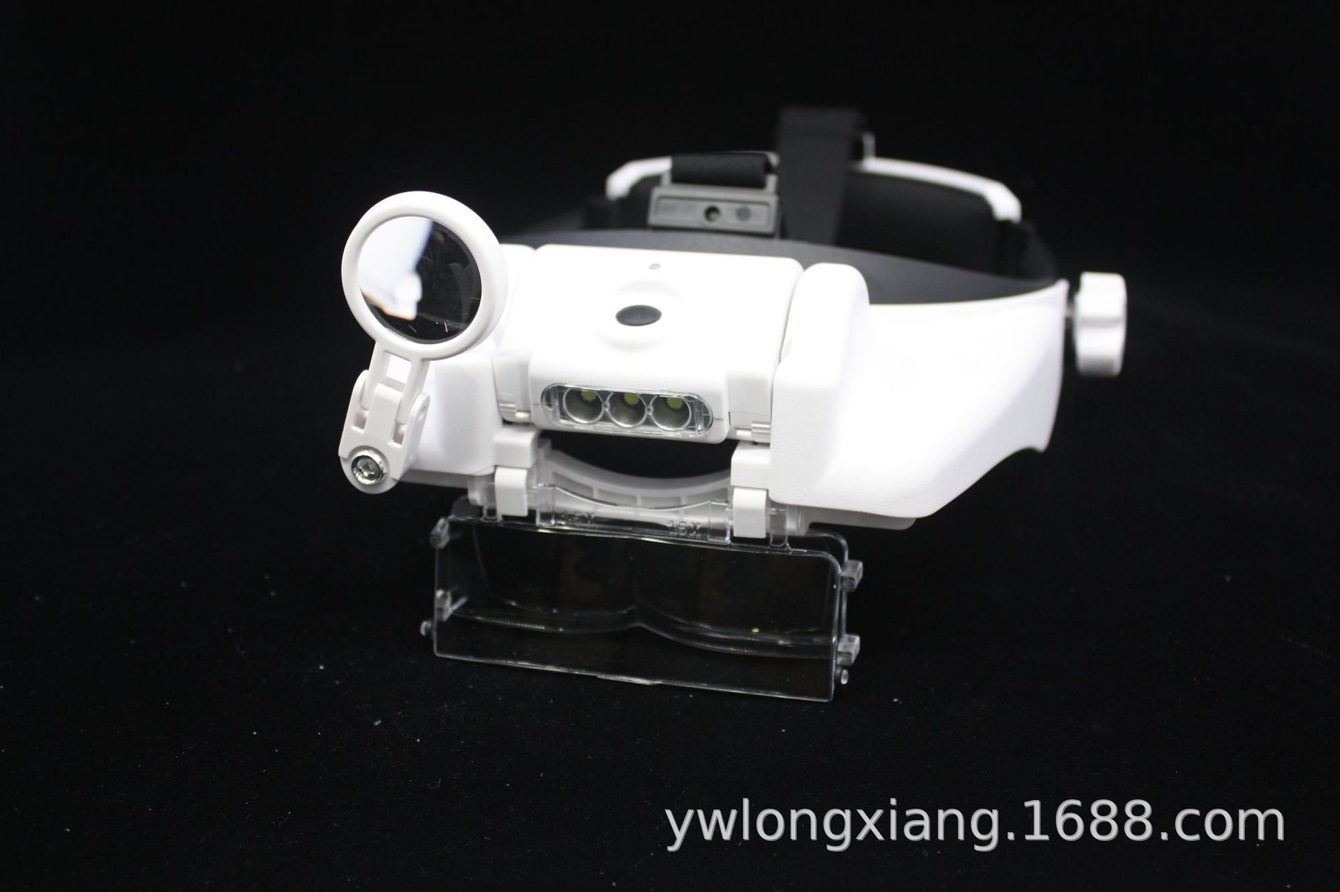 新品 5种倍数镜片三LED灯头戴式老花眼长辈看书放大镜USB充电款