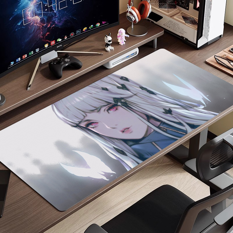 黒と白のアニメマウスパッド特大シンプルな二次元eスポーツボーイズコンピュータデスクパッド大型キーボードパッド|undefined