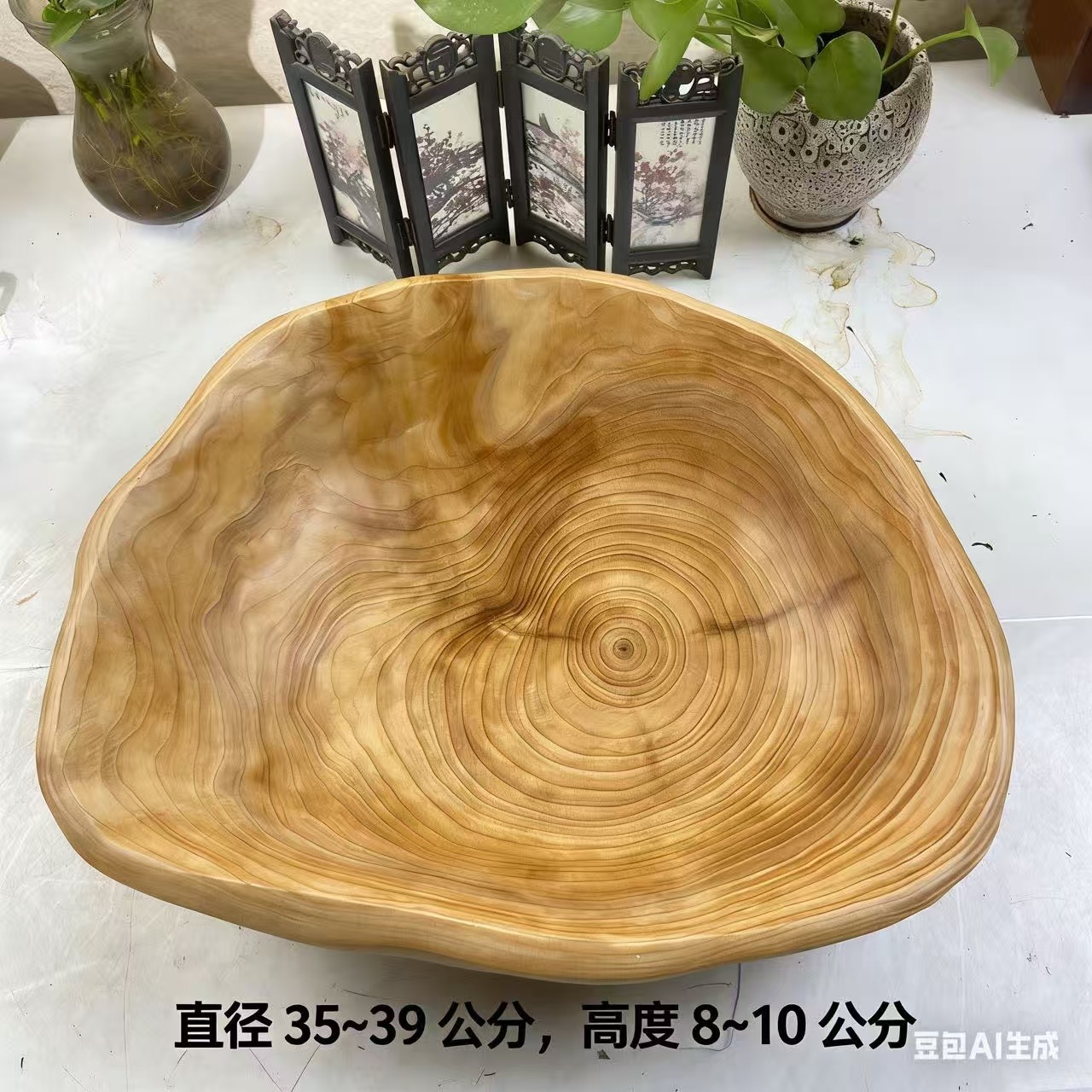 Madera sólida raíz tallada bandeja de fruta tronco bandeja de madera cubiertos de lujo creativo pan bocadillos frutas de lujo retro