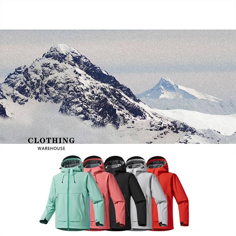 Outdoor Soft Shell Jacket for Men and Women, Travel Mountaineering, Waterproof, Windproof, Casual, Versatile, Velvet Jacket, Work Clothes, Customized