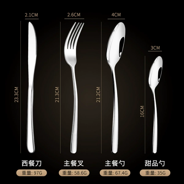 Fork + spoon + knife + tea spoon