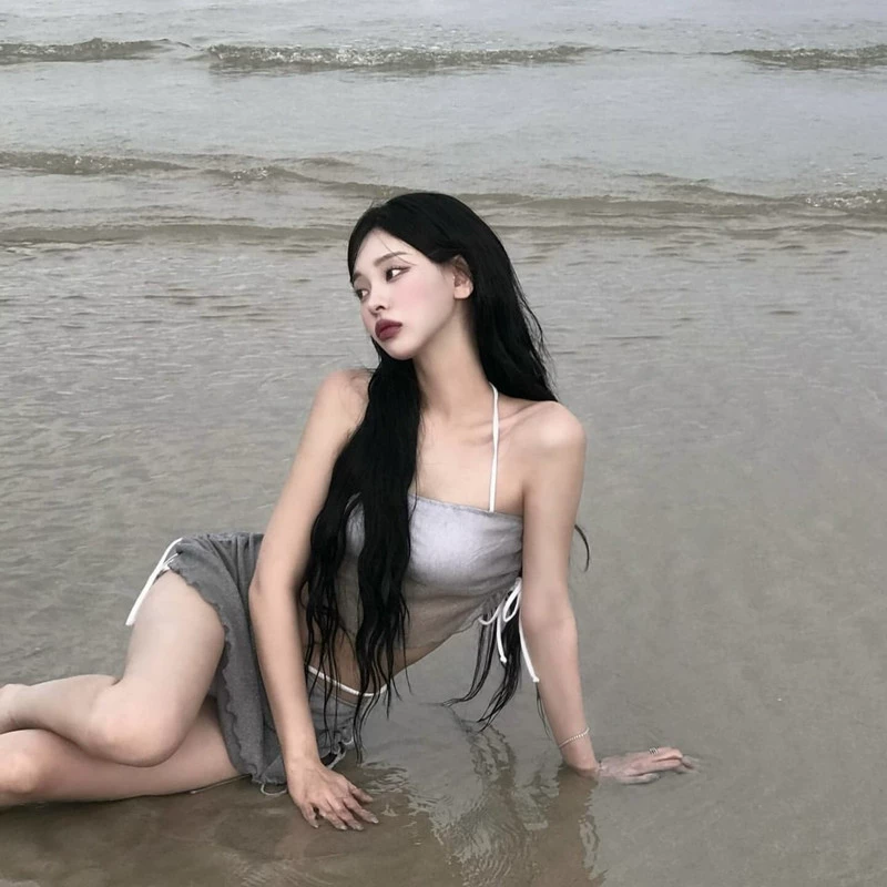 Straps, sexy split beach swimwear