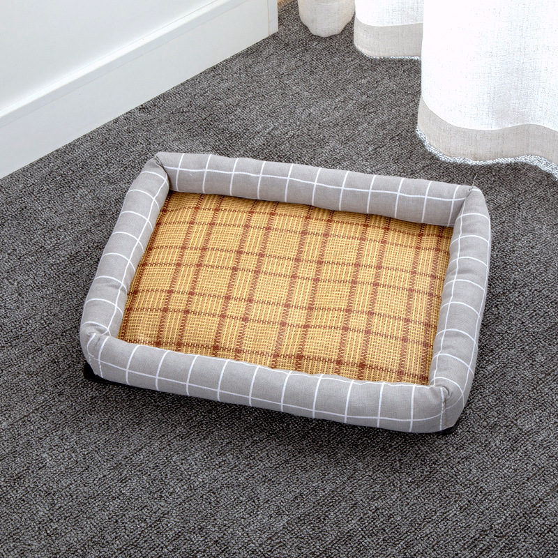 Estera para dormir de verano perrera gato nido verano perro perrera suministros para mascotas peluche pequeño perro cama estera cuatro estaciones universal