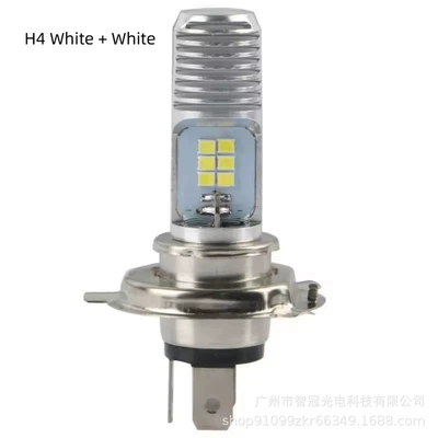 Motorcycle headlights, headlights Single Claw P15D H4 - fishbone-three-claw-h4-all-white-light