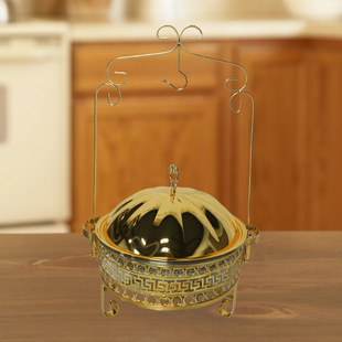 Stainless Steel Buffet Stove High-end Restaurant Stove Holding Stove Alcohol Heating Golden Hollow Hanging Stove Food Heater