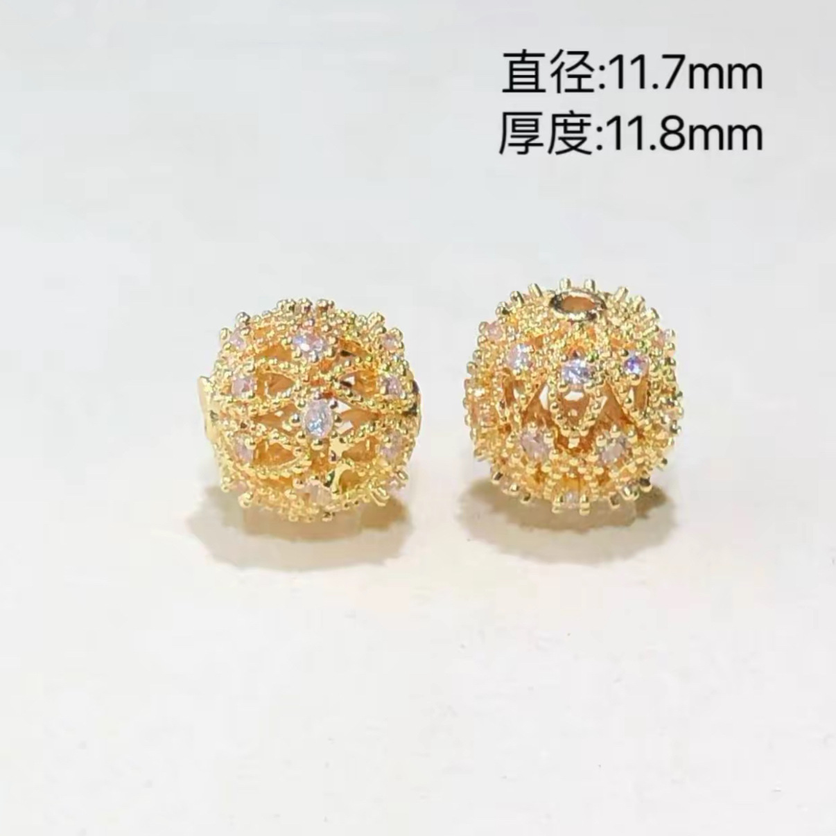Color-Preserving Exquisite Sparkling Hollow Ball Bead Accessories Crystal DIY Spacer Beads and Decorative Pieces for Handmade Jewelry