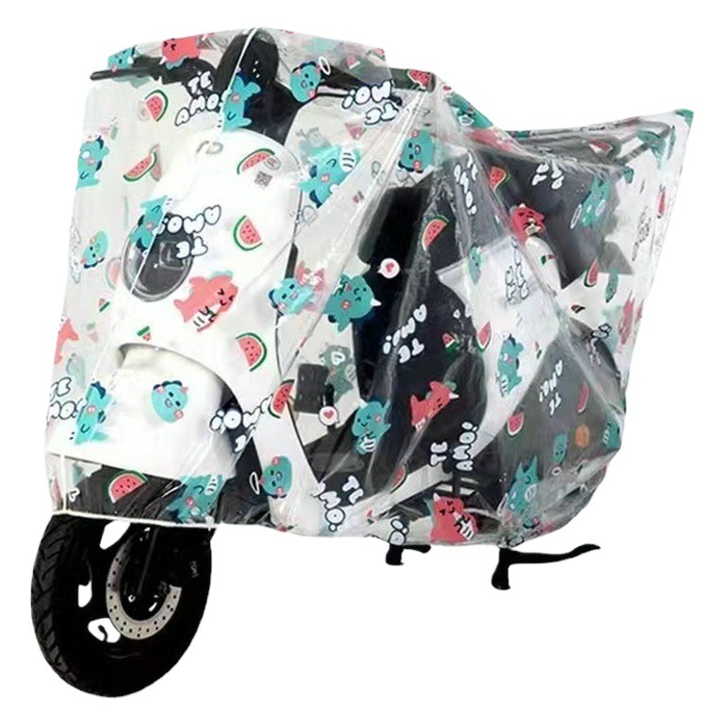 Factory wholesale electric car rain cover Sunflower rain-proof dustproof battery car transparent plastic electric car cover