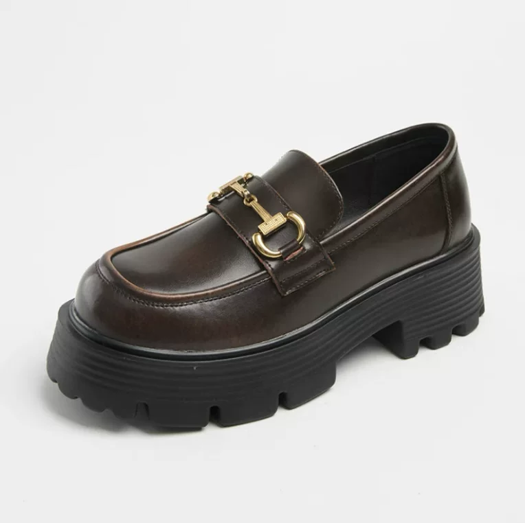 Loafers платформа 美足动力, обувь английского стиля, японская обувь для кожаной обуви, 2023, британский стиль