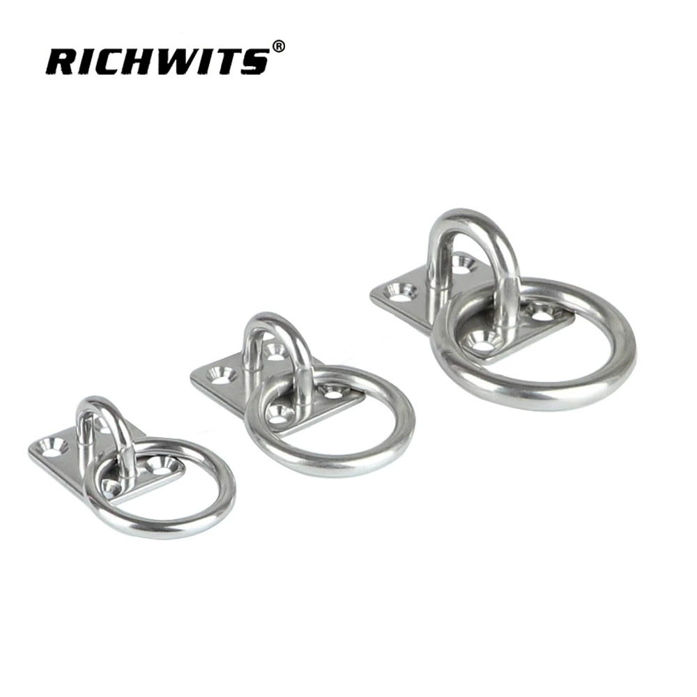Zhibo металл с кольцом квадратная фиксированная Пряжка сварная пластина Сиденье с кольцом лодка Болт ручка из нержавеющей стали проушиная пластина