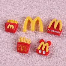 薯条M字母麦当劳食物树脂配件奶油胶手机壳材料树脂配件发夹头绳